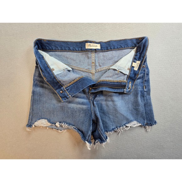 Madewell Womens The Perfect Jean Short Size 29 Blue Denim High Rise Raw Hem Cut - Picture 3 of 11